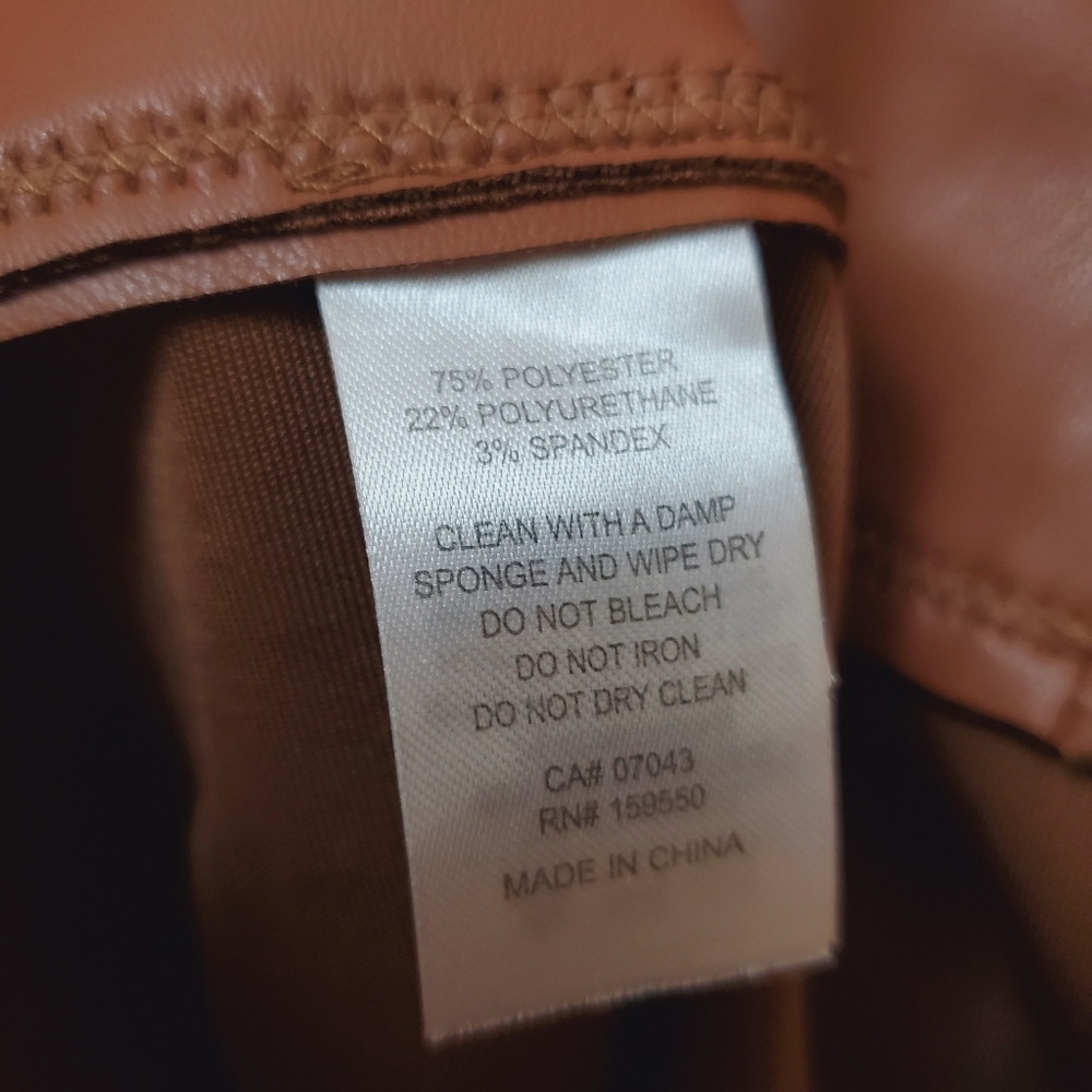 Matteson faux leather/ latex look legging pants size 4 tawny caramel - Picture 7 of 7